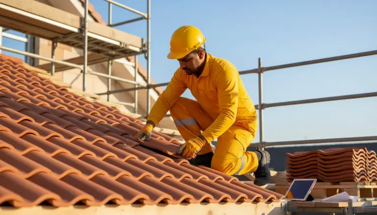 Clay tile installation in Evansville, IN 