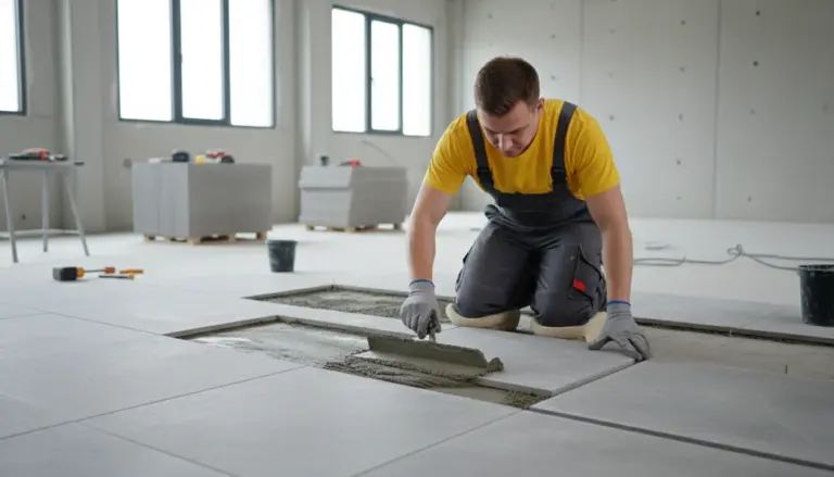 Concrete tile installation in Evansville, IN 